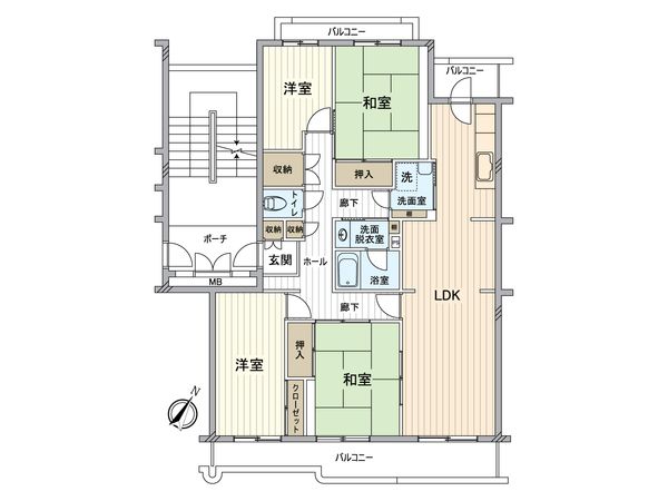 所沢パークタウングリーン並木住宅 5号棟 間取図(平面図)