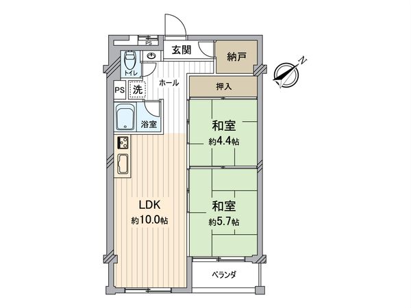 所沢コーポラス B棟 間取図(平面図) 所沢コーポラス B棟 間取図(平面図)