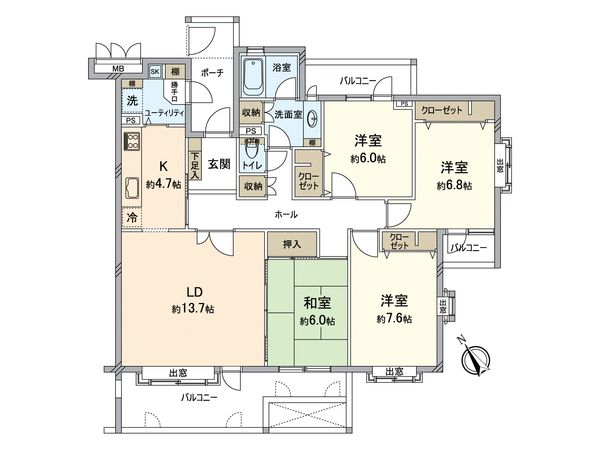 セントラルハイツ 4号棟 間取図(平面図) セントラルハイツ 4号棟 間取図(平面図)