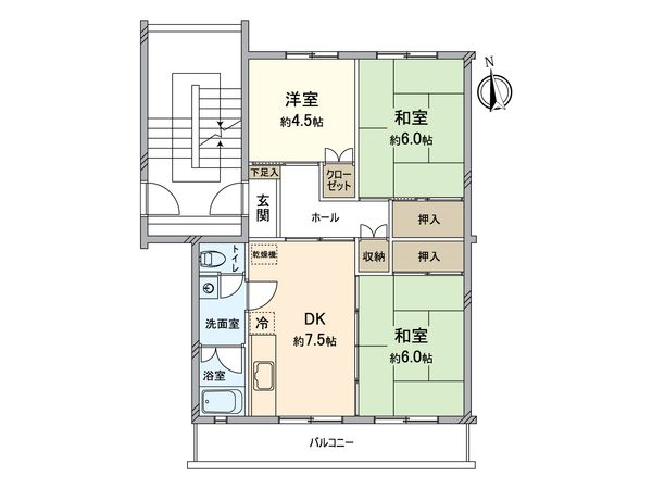 郊外マンション 間取図(平面図) 郊外マンション 間取図(平面図)