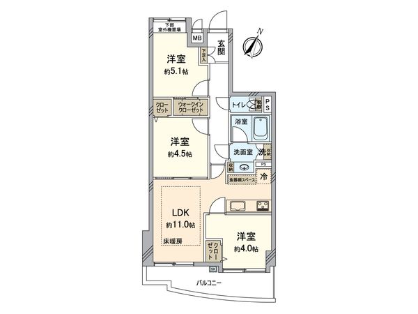 ワコーレ所沢ヴェルシード 間取図(平面図)