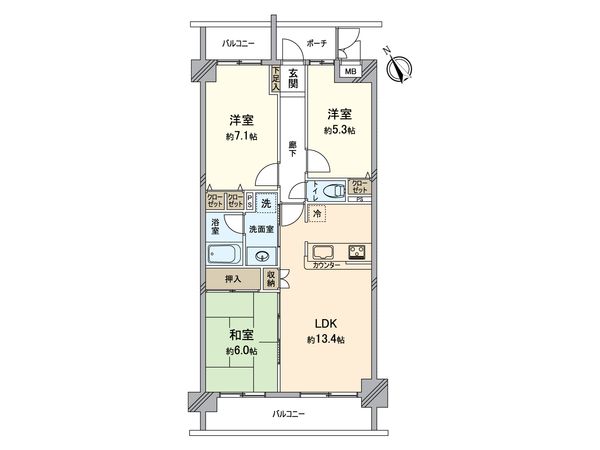 ユアコート所沢壱番館 間取図(平面図) ユアコート所沢壱番館 間取図(平面図)