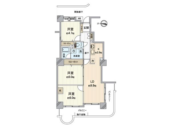 所沢スカイライズタワー 間取図(平面図) 所沢スカイライズタワー 間取図(平面図)