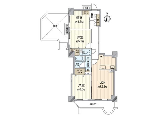 コンセールタワー所沢 間取図(平面図) コンセールタワー所沢 間取図(平面図)
