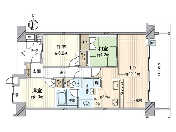 ローレルコート所沢元町 間取図(平面図) ローレルコート所沢元町 間取図(平面図)