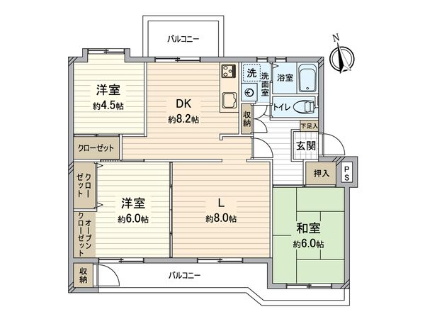 光ハイツ 4号棟 間取図(平面図) 光ハイツ 4号棟 間取図(平面図)