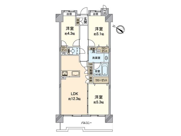 所沢ガーデンホームズ 間取図(平面図) 所沢ガーデンホームズ 間取図(平面図)