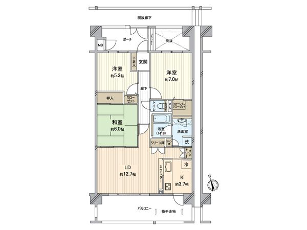 ベルメゾン秋津 間取図(平面図)
