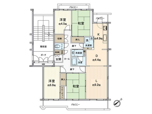 所沢パークタウングリーン並木住宅 6号棟 間取図(平面図) 所沢パークタウングリーン並木住宅 6号棟 間取図(平面図)