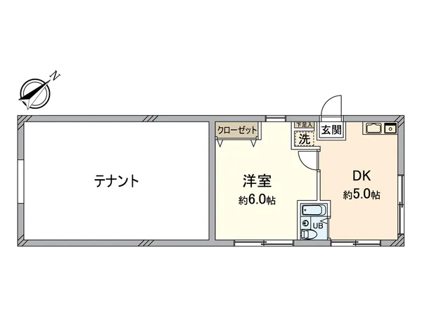 １階間取図（テナントと居室）