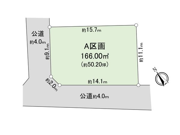 入間市扇台1丁目 土地 A区画 区画図 入間市扇台1丁目 土地 A区画 区画図