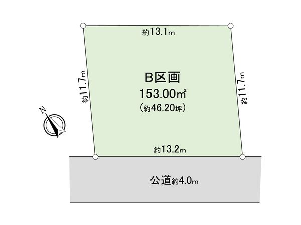 入間市扇台1丁目 土地 B区画 区画図 入間市扇台1丁目 土地 B区画 区画図