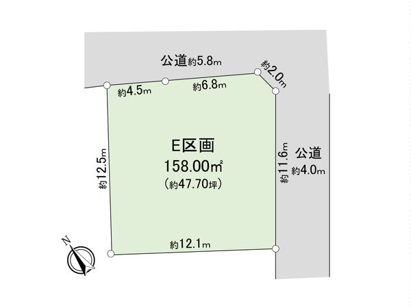 入間市扇台1丁目 土地 E区画 区画図 入間市扇台1丁目 土地 E区画 区画図