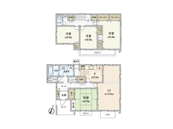 飯能市永田台1丁目 戸建 間取図(平面図) 間取図(平面図)