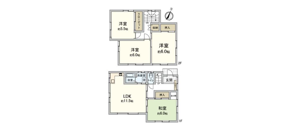 狭山市入間川2丁目 戸建 間取図(平面図) 間取図(平面図)