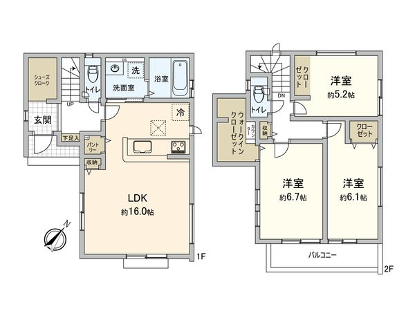 ふじみ野市福岡武蔵野 新築戸建 間取図(平面図)