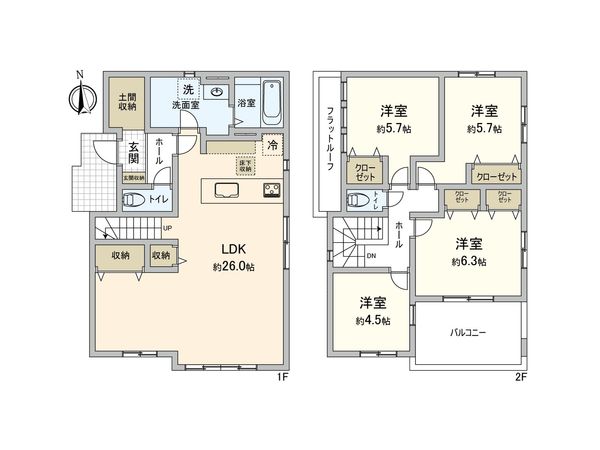 狭山市柏原 新築戸建 間取図(平面図) 間取図(平面図)