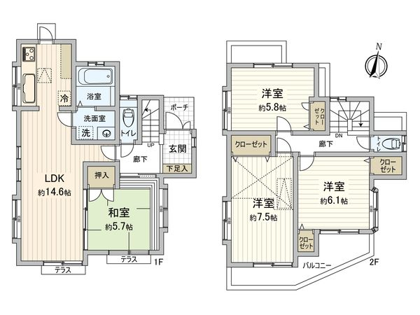 入間市仏子 戸建 間取図(平面図)