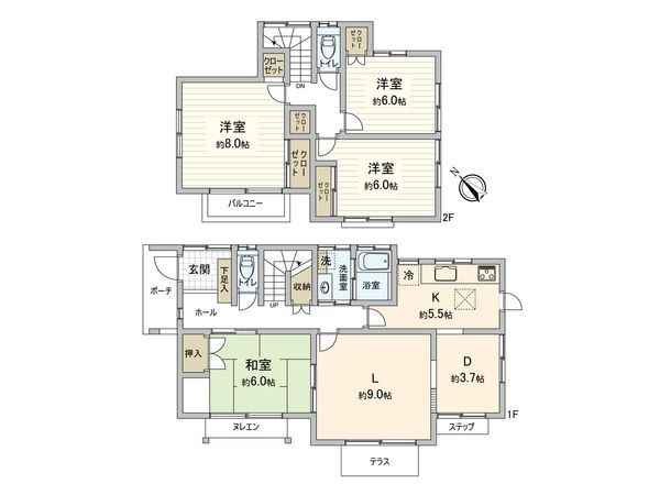 狭山市柏原 戸建 間取図(平面図)