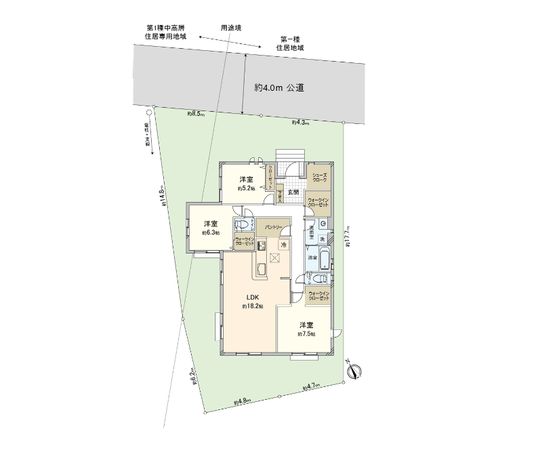 入間市下藤沢 新築平屋建 間取図(平面図)