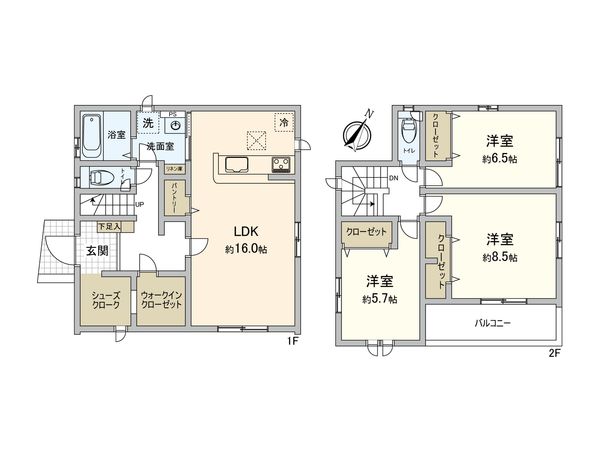 入間市野田 新築戸建 1号棟 間取図(平面図) 間取図(平面図)