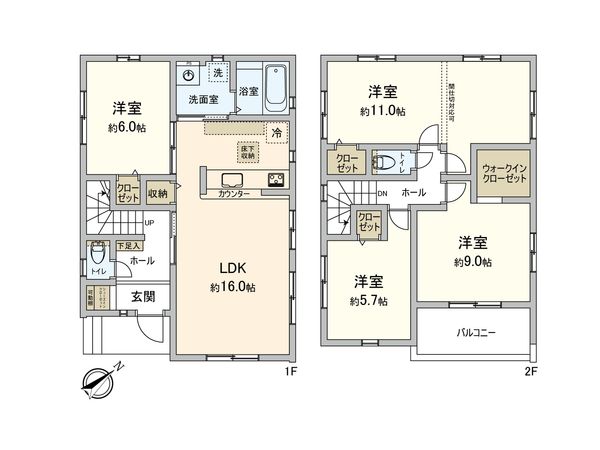 入間市小谷田 新築戸建 間取図(平面図) 入間市小谷田 新築戸建 間取図(平面図)