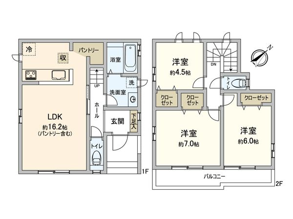 入間市久保稲荷4丁目 新築戸建 1号棟 間取図(平面図) 入間市久保稲荷4丁目 新築戸建 1号棟 間取図(平面図)