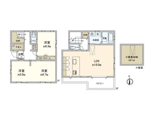 狭山市笹井1丁目 戸建 間取図(平面図)