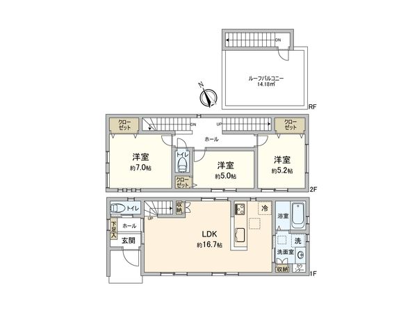 入間市扇町屋2丁目 新築戸建A号棟 間取図(平面図) 入間市扇町屋2丁目 新築戸建A号棟 間取図(平面図)