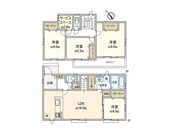 飯能市征矢町 新築戸建 6号棟 間取図(平面図)