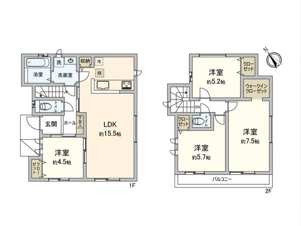 入間市小谷田1丁目 新築戸建 間取図(平面図)