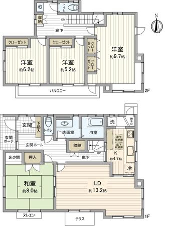 日高市横手2丁目 戸建 間取図(平面図)