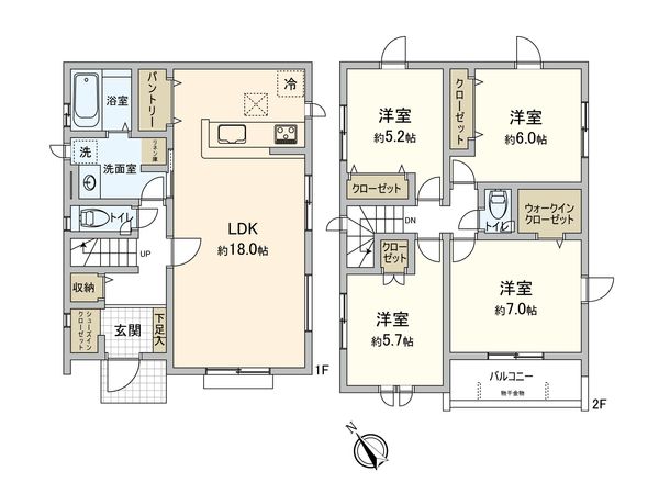 入間市扇台4丁目 新築戸建 1号棟 間取図(平面図)