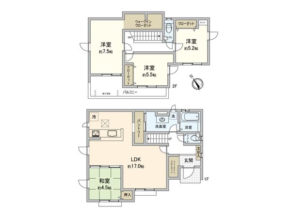 入間市扇台4丁目 新築戸建 2号棟 間取図(平面図)