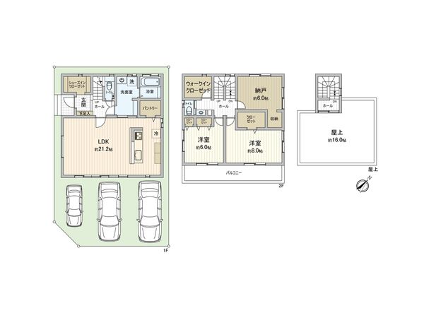 入間市東藤沢7丁目 新築戸建 A号棟 間取図(平面図) 入間市東藤沢7丁目 新築戸建 A号棟 間取図(平面図)