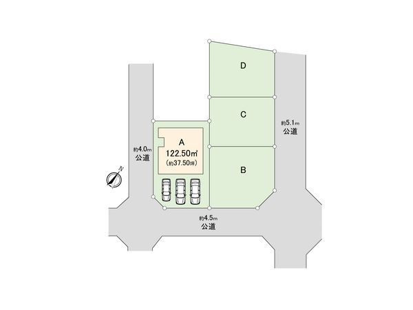入間市東藤沢7丁目 新築戸建 A号棟 全体区画図 入間市東藤沢7丁目 新築戸建 A号棟 全体区画図