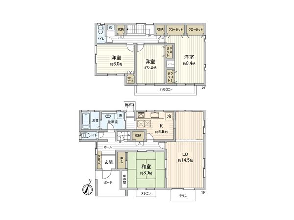 飯能市永田台1丁目 戸建 間取図(平面図) 飯能市永田台1丁目 戸建 間取図(平面図)