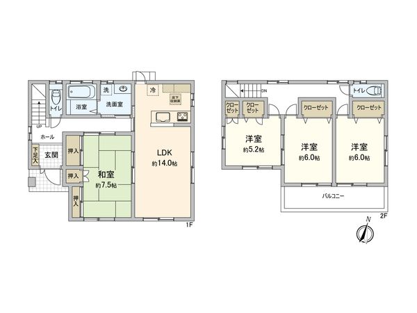 入間市東藤沢7丁目 戸建 間取図(平面図) 入間市東藤沢7丁目 戸建 間取図(平面図)