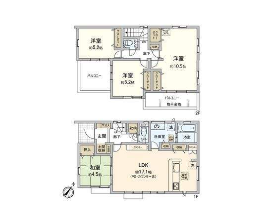 狭山市広瀬台1丁目 新築戸建 間取図(平面図) 狭山市広瀬台1丁目 新築戸建 間取図(平面図)