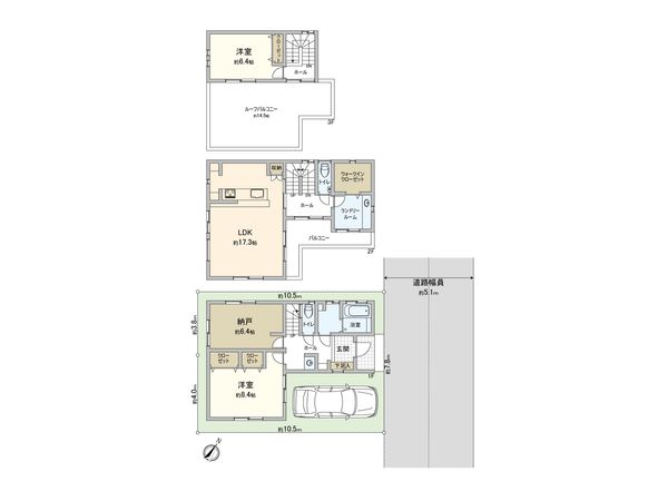 入間市東藤沢7丁目 新築戸建 C号棟 間取図(平面図) 入間市東藤沢7丁目 新築戸建 C号棟 間取図(平面図)