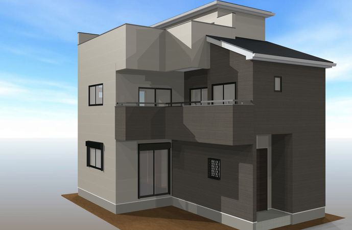 入間市東藤沢7丁目 新築戸建 C号棟 外観パース図 入間市東藤沢7丁目 新築戸建 C号棟 外観パース図
