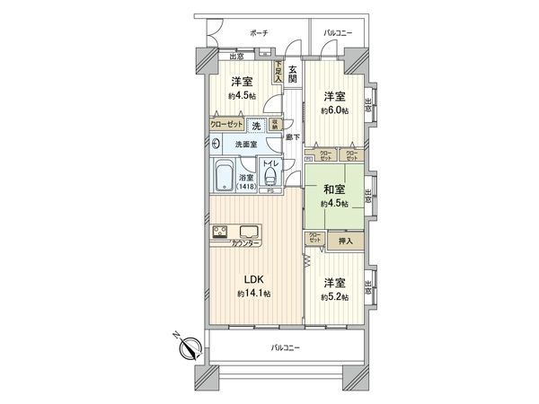 ステラコート狭山 間取図(平面図) ステラコート狭山 間取図(平面図)