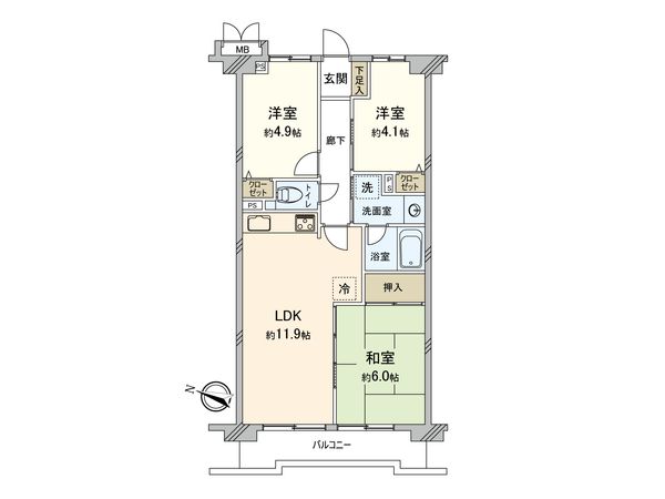 朝日パリオ新狭山 間取図(平面図) 朝日パリオ新狭山 間取図(平面図)