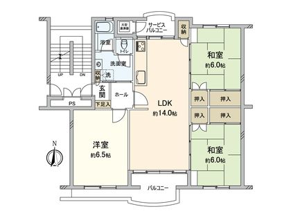 西武狭山グリーンヒル 15号棟 間取図(平面図) 間取図(平面図)