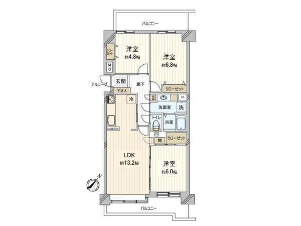 東建ニューハイツ入間 間取図(平面図)