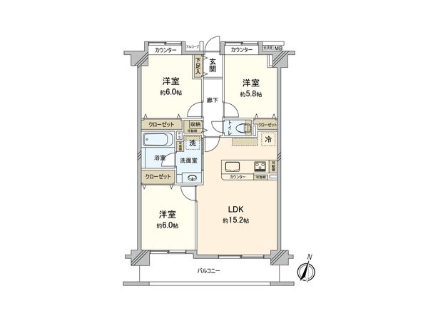 プランヴェール入間霞川 間取図(平面図)