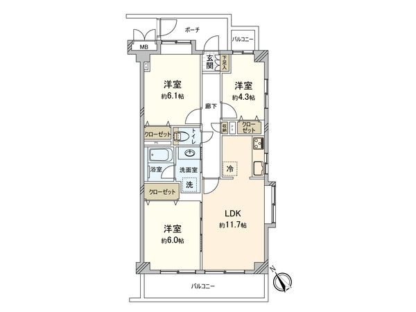 ユアコート武蔵藤沢 間取図(平面図) ユアコート武蔵藤沢 間取図(平面図)