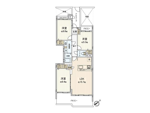 ライフヒルズ武蔵藤沢プルミエール C棟 間取図(平面図) ライフヒルズ武蔵藤沢プルミエール C棟 間取図(平面図)