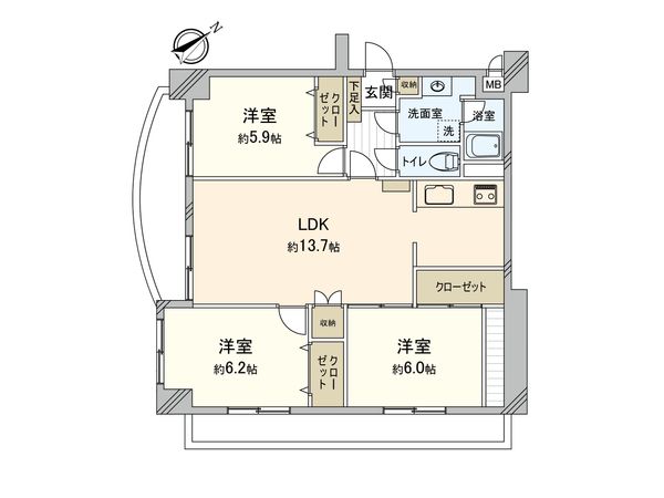 モナーク飯能 間取図(平面図) モナーク飯能 間取図(平面図)