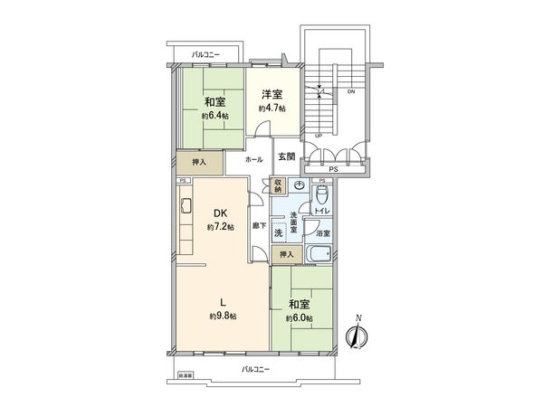つつじ野団地 4街区17号棟 間取図(平面図) 間取図(平面図)
